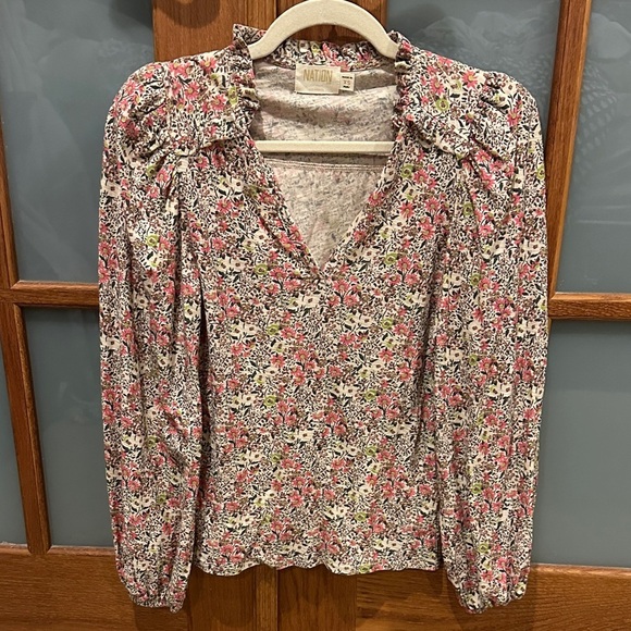 Nation LTD Tops - Nation LTD Floral Blouse - Pink, White, Black​